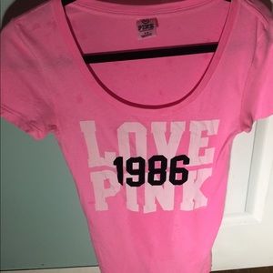PINK Victoria’s Secret Bright Pink T-shirt Small